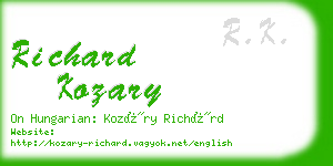 richard kozary business card